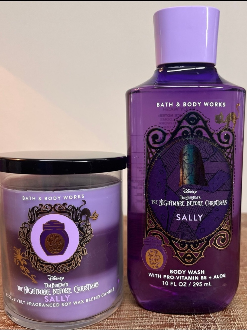 Bath & Body Works Sally Nightmare Before Christmas Set 2 Single Wick Body Wash